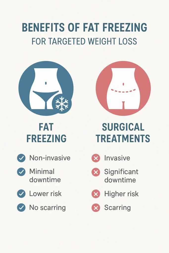 graphic showing the benefits of fat freezing Bovingdon