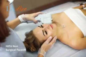 Woman having Hi-Fu to reduce wrinkles Bovingdon.